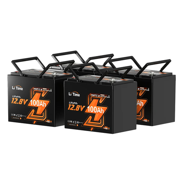 12V 100Ah Group 24 Bluetooth LiFePO4 Lithium Deep Cycle Battery with Self Heating