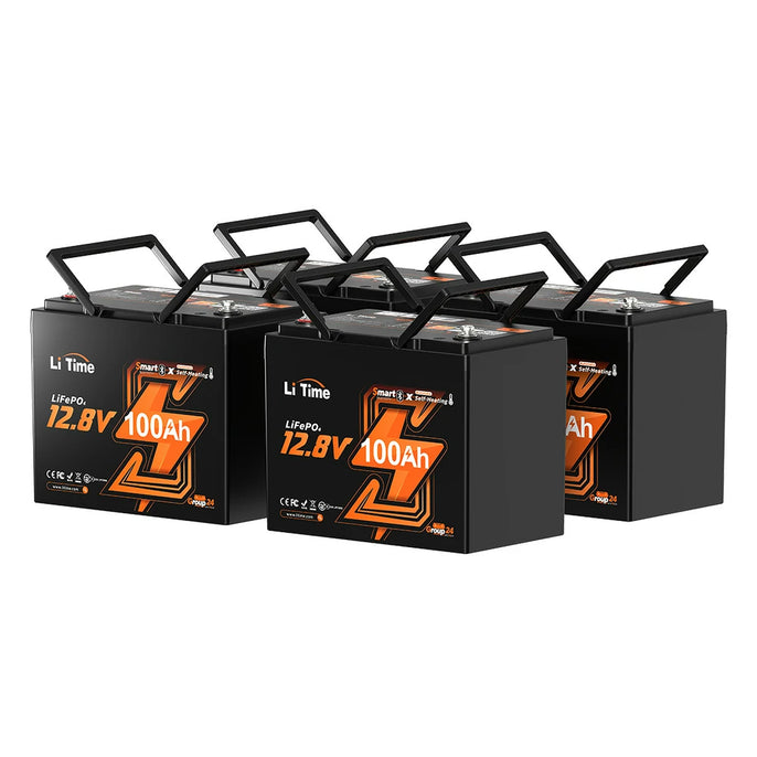 12V 100Ah Group 24 Bluetooth LiFePO4 Lithium Deep Cycle Battery with Self Heating