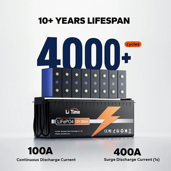 10 year lifespan of litime 12v 200ah lithium battery