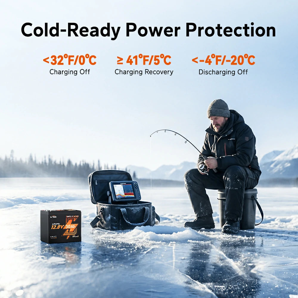 litime 12v 30ah lithium battery for ice fishing with cokd-ready power protection