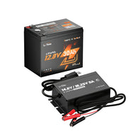 litime 12v 30ah lithium ice fishing battery charging by 14.6v/18.25v 5A charger