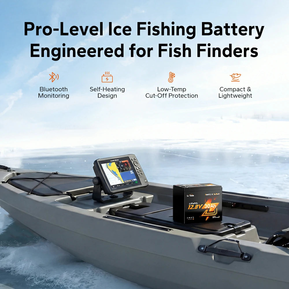 litime 12v 30ah ice fishing bettery engineered for fish finders