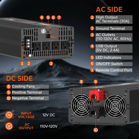 part information of litime 12v 3kw inverter