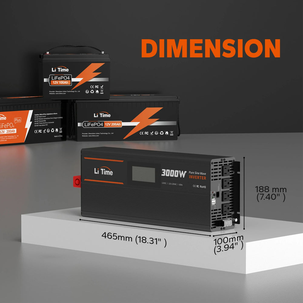 dimension of 12v 3kw inverter