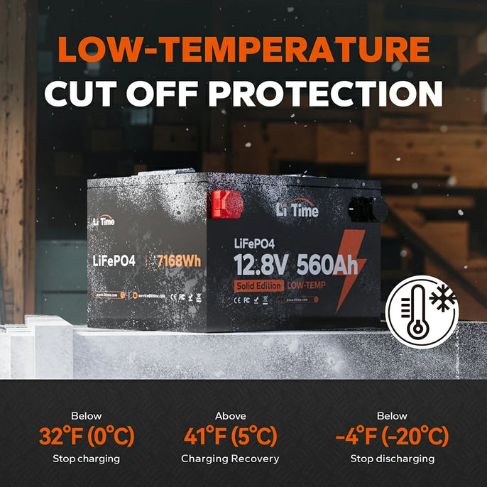 low temperature charging off protection function of litime 12v 560ah lifepo4 battery