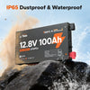 litime 12v 100ah ultra slim battery with IP65 dustproof and waterproof