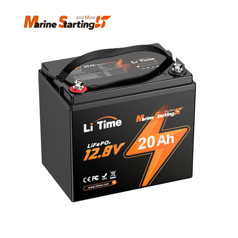 surface of LiTime 12V 20Ah marine starting lithium battery