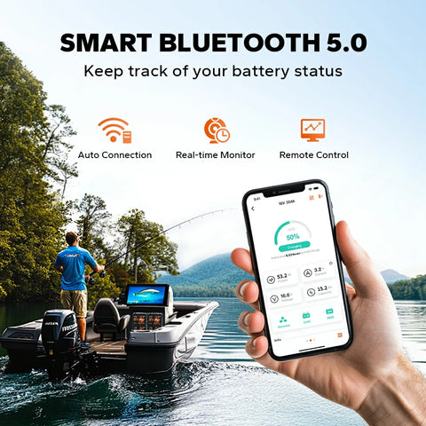 LiTime 16V 30Ah kayak fish finder battery with bluetooth 5.0