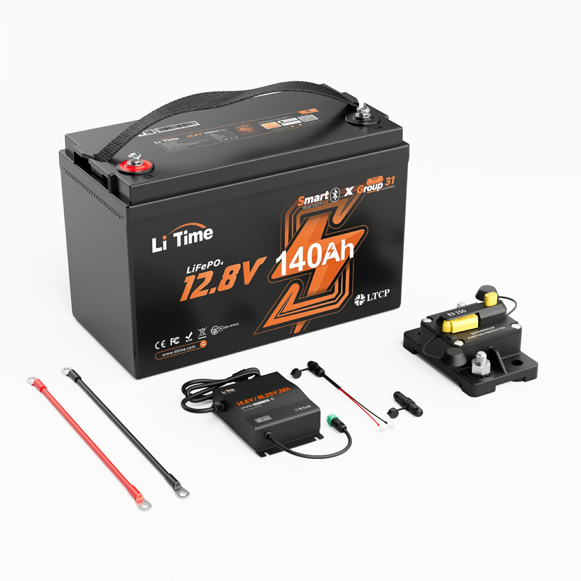 LiTime 12V Marine Power Solution for 0-2400W Electric Outboards and Trolling Motor