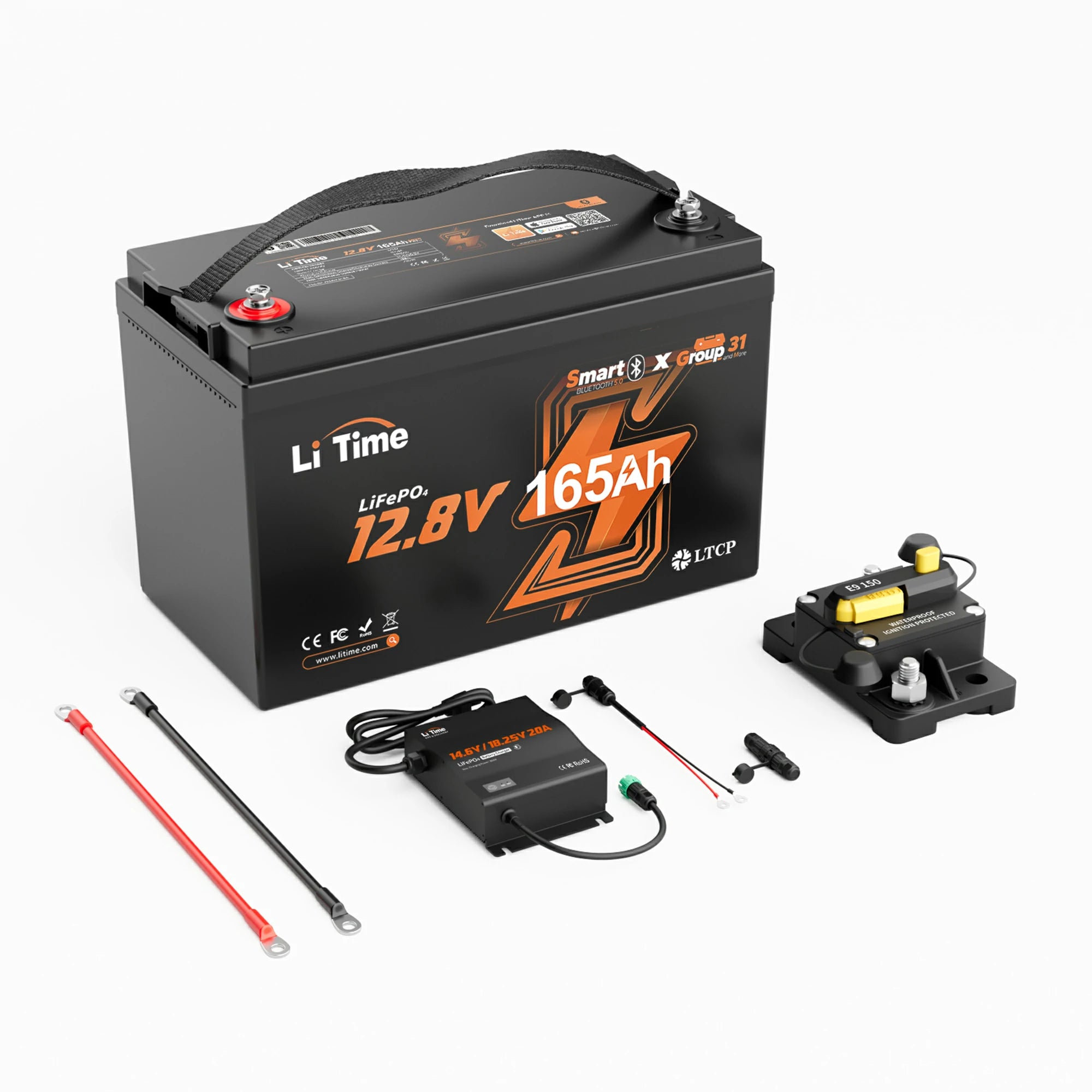 LiTime 12V Marine Power Solution for 0-2400W Electric Outboards and Trolling Motor
