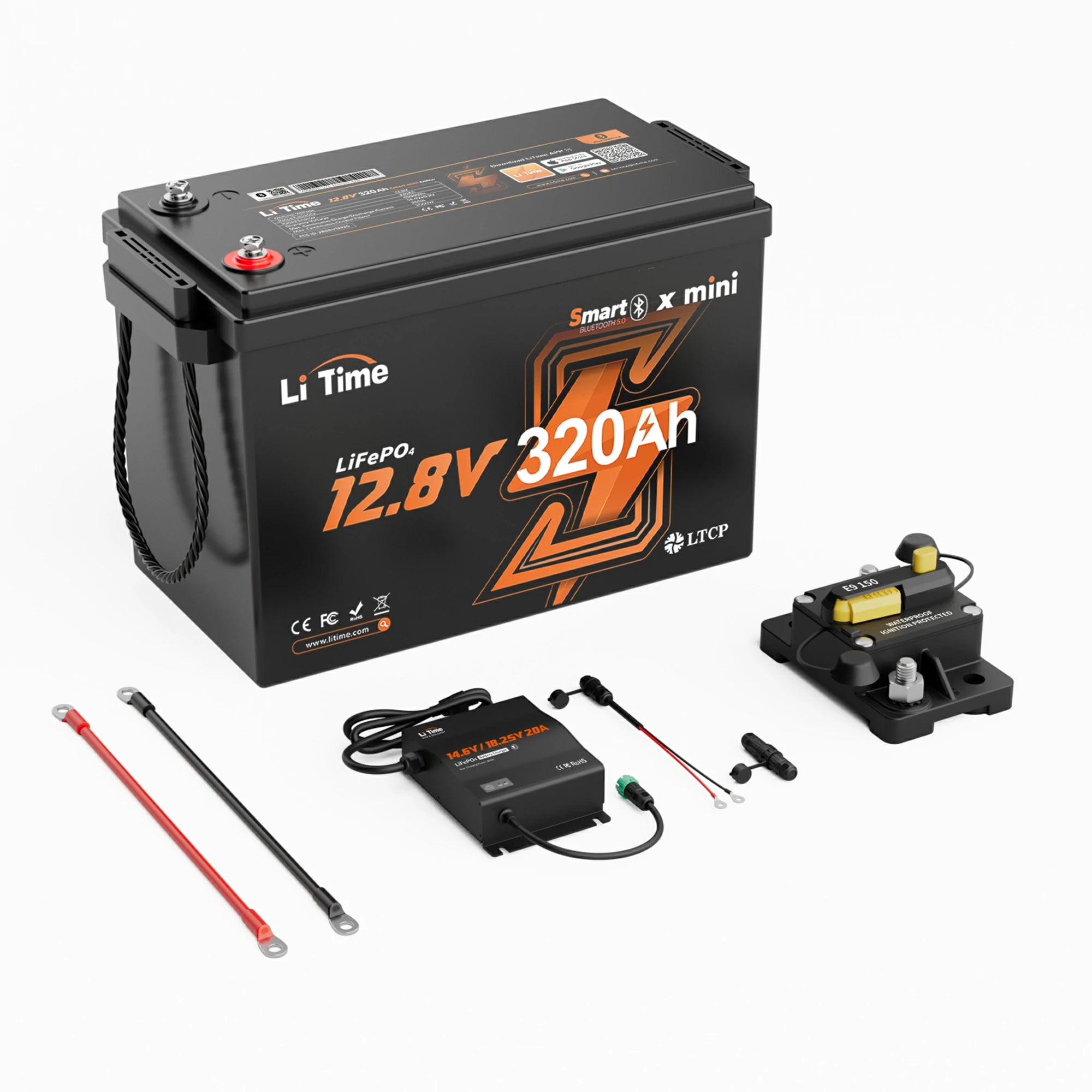 LiTime 12V Marine Power Solution for 0-2400W Electric Outboards and Trolling Motor