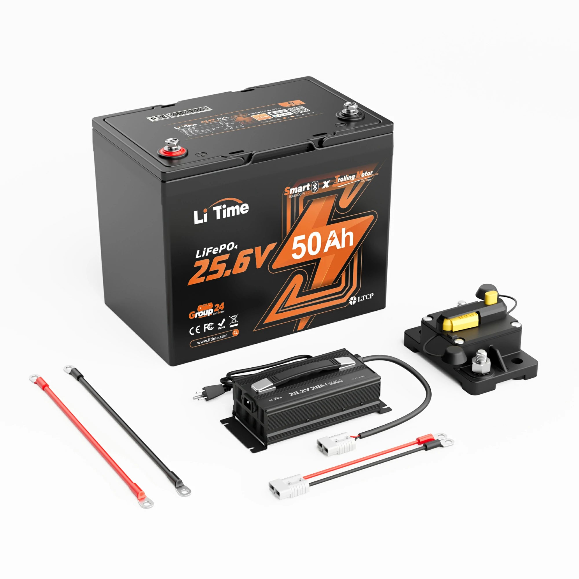 LiTime 24V Marine Power Solution for 0-3200W Electric Outboards and Trolling Motor