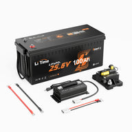 litime 24v marine kit with 100ah Bluetooth battery, 20a charger &150a circuit breaker