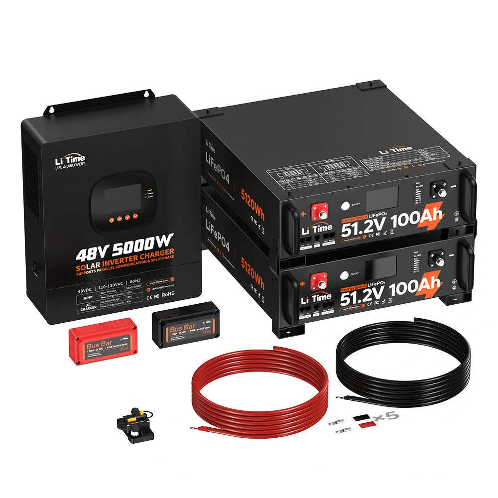LiTime DIY Solar Generator — Complete Power Kit for Camping, RV, and Off-Grid Living