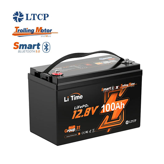 overview of LiTime 12V 100Ah trolling motor bluetooth battery 1000