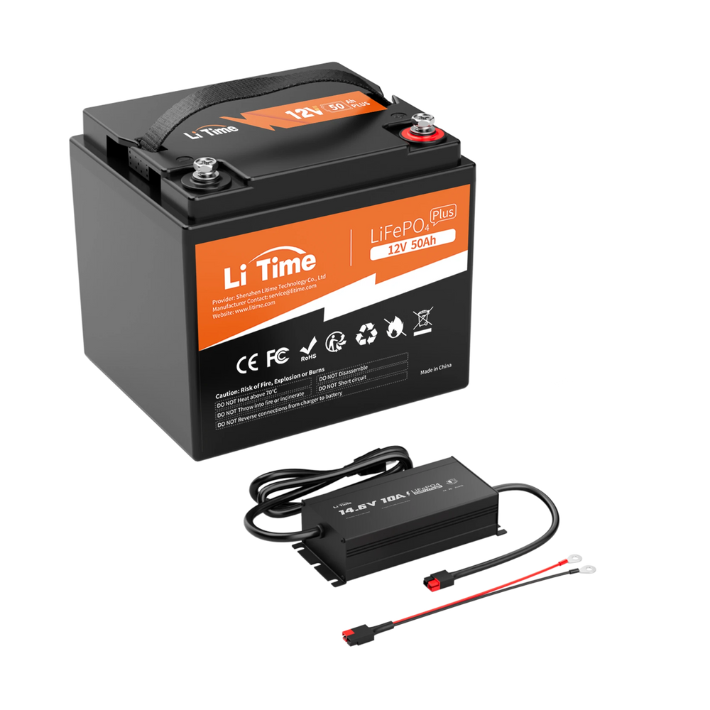 litime 12v 50ah battery kit with 10a battery charger