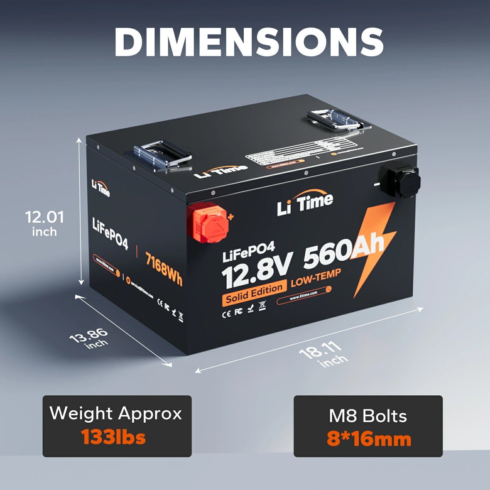 LiTime 12V 560Ah Lithium Battery for Off Grid Solar System