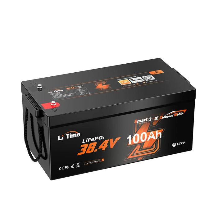 overview of LiTime 36V 100Ah Electric Boat Motor Marine Deep Cycle Battery
