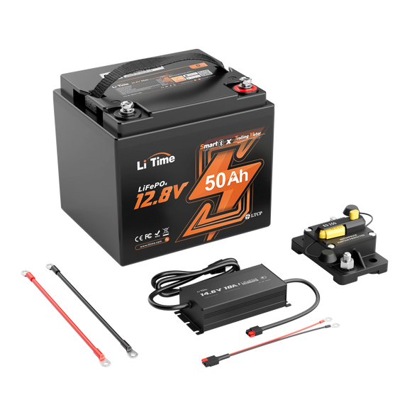 LiTime 12V 50Ah Lithium Bluetooth Battery for Trolling Motor