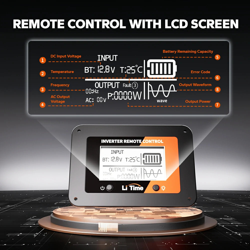 LiTime inverter remote control with LCD screen