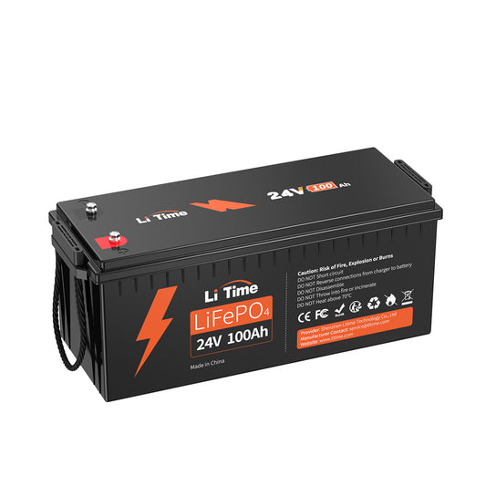LiTime 24V 100Ah LiFePO4 Lithium Battery, Build-in 100A BMS, 2560Wh Energy 1000