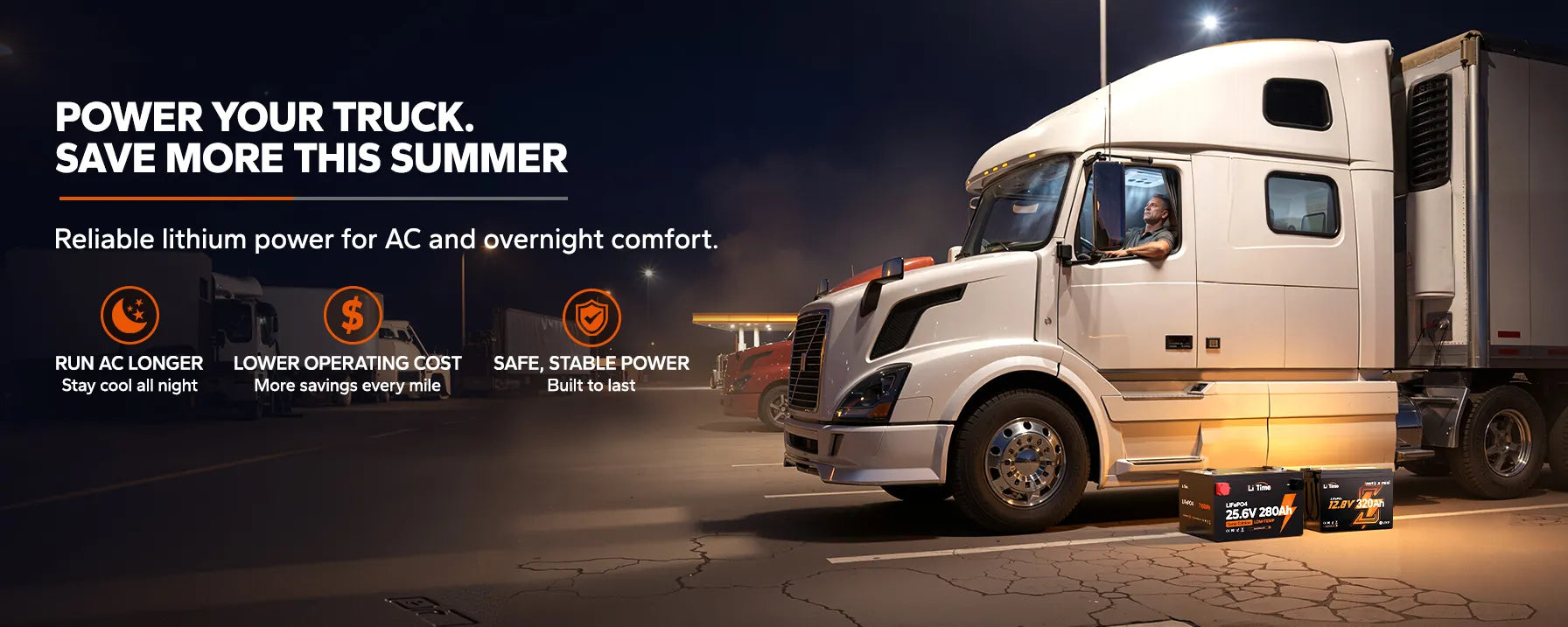 LiTime truck batteries for auxiliary power unit applications
