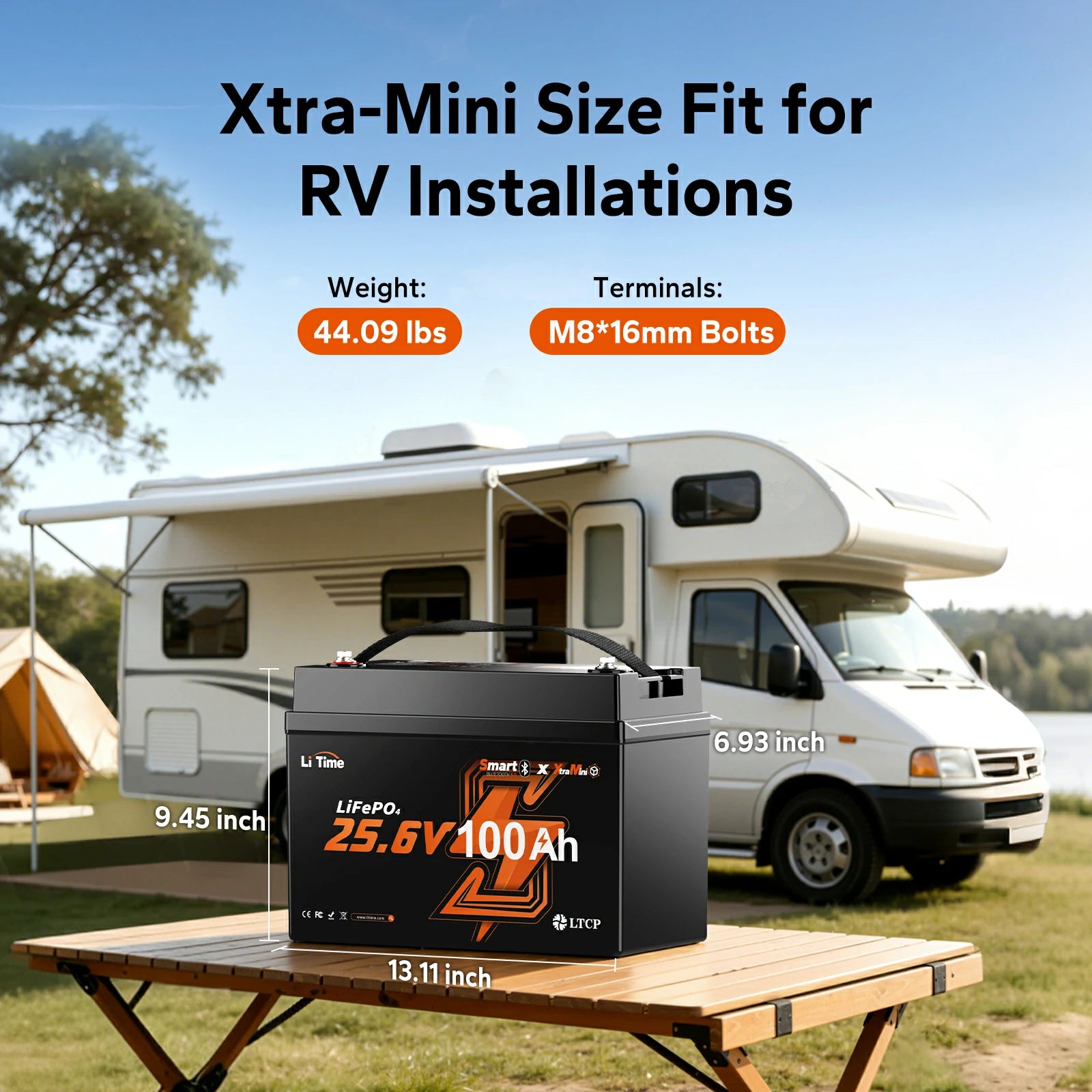 litime 24v 100ah group 31 lifepo4 battery​ fits for rv instalations
