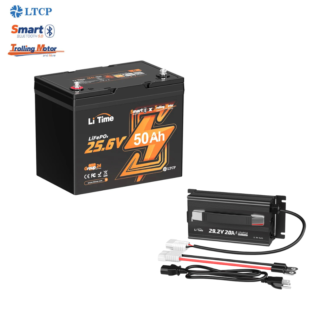 LiTime 24V 50Ah TM LiFePO4 Lithium Marine Trolling Motor Bluetooth LiTime 24V 50Ah TM LiFePO4 Lithium Marine Trolling Motor Bluetooth