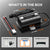 What's in the box: a 29.2V 20A charger, AC/DC cables, user manual, and mounting bracket with screws