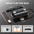 What's in the box: a 29.2V 20A charger, AC/DC cables, user manual, and mounting bracket with screws