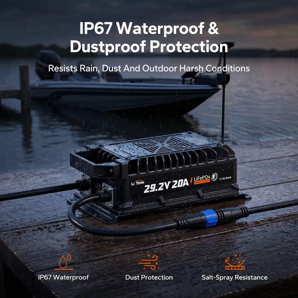 LiTime 24 (29.2) Volt 20A WaterProof Mountable Lithium Battery Charger