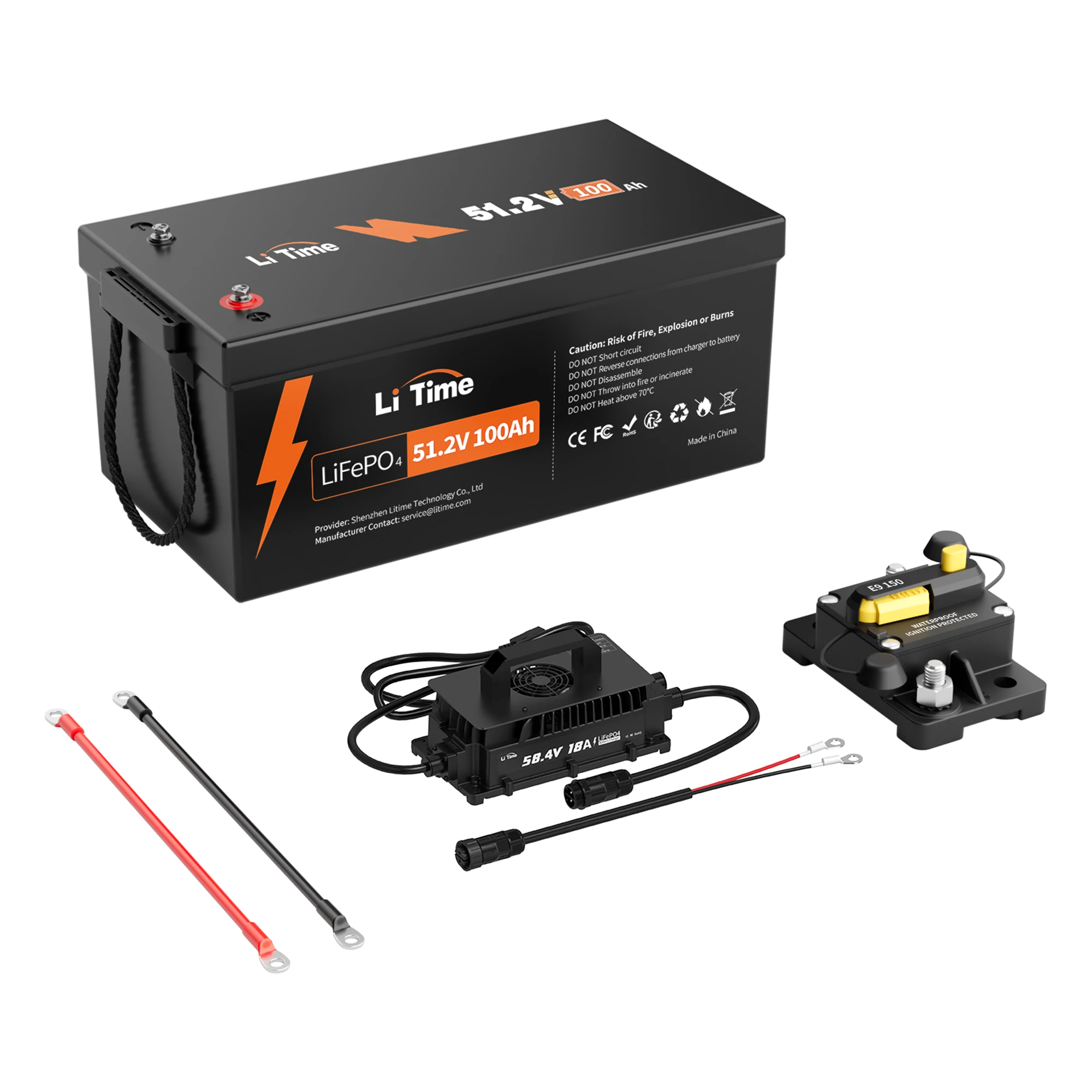 LiTime 48V (51.2V) 100Ah 8D Lithium Battery for Off-Grid
