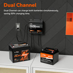 LiTime dual bank battery charger for boat