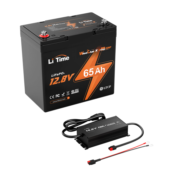 LiTime 12V 65Ah 22NF Lithium Battery for Trolling Motor, Heavy Duty Power Wheelchair, Mobility Scooter