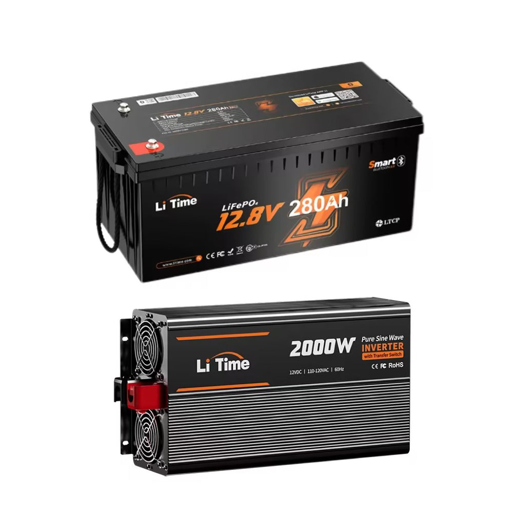 LiTime 2000 Watt 12V Pure Sine Wave Inverter with 20ms ATS Transfer Switch