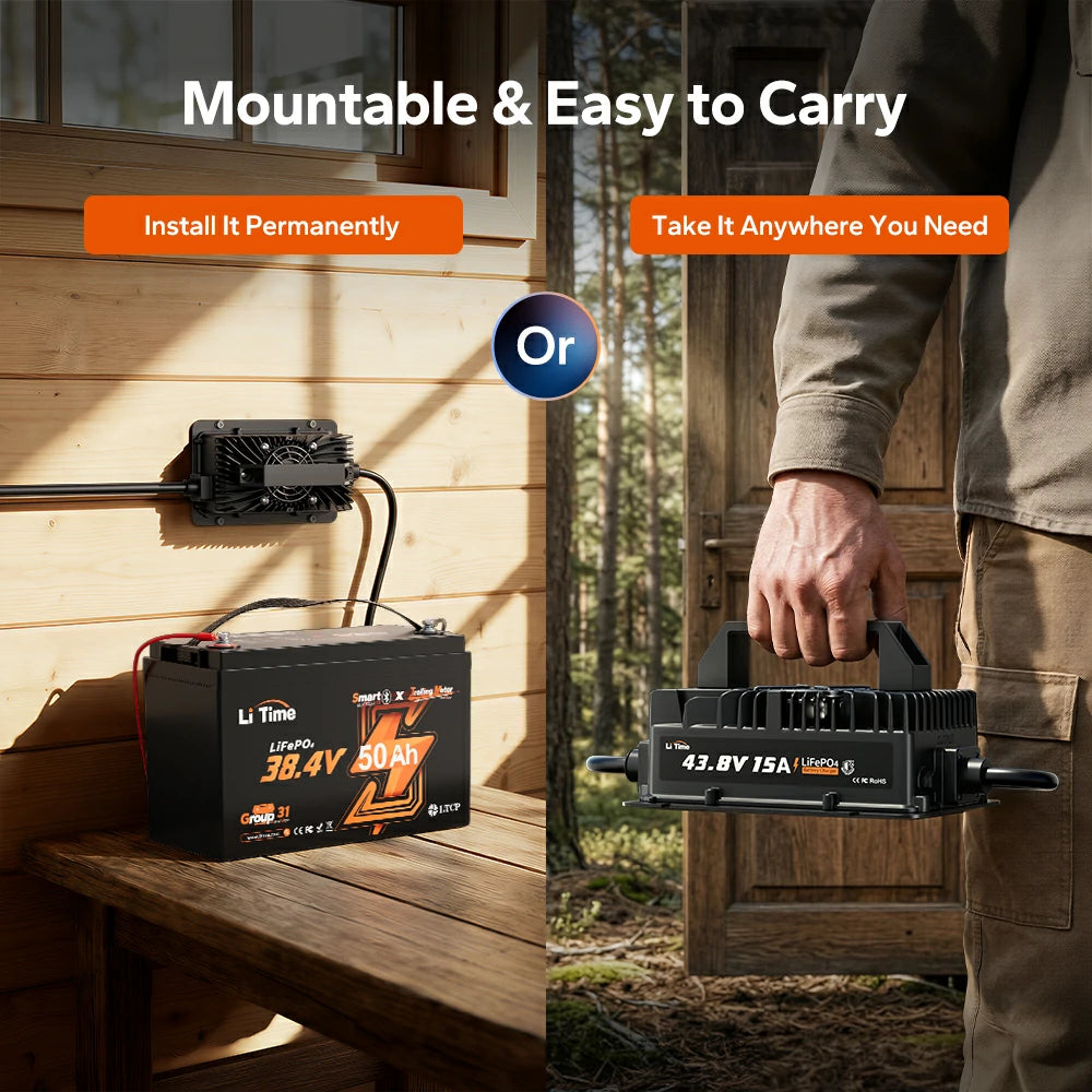 litime 36volt 15a lifepo4 battery charger Portable Design & Flexible Installation
