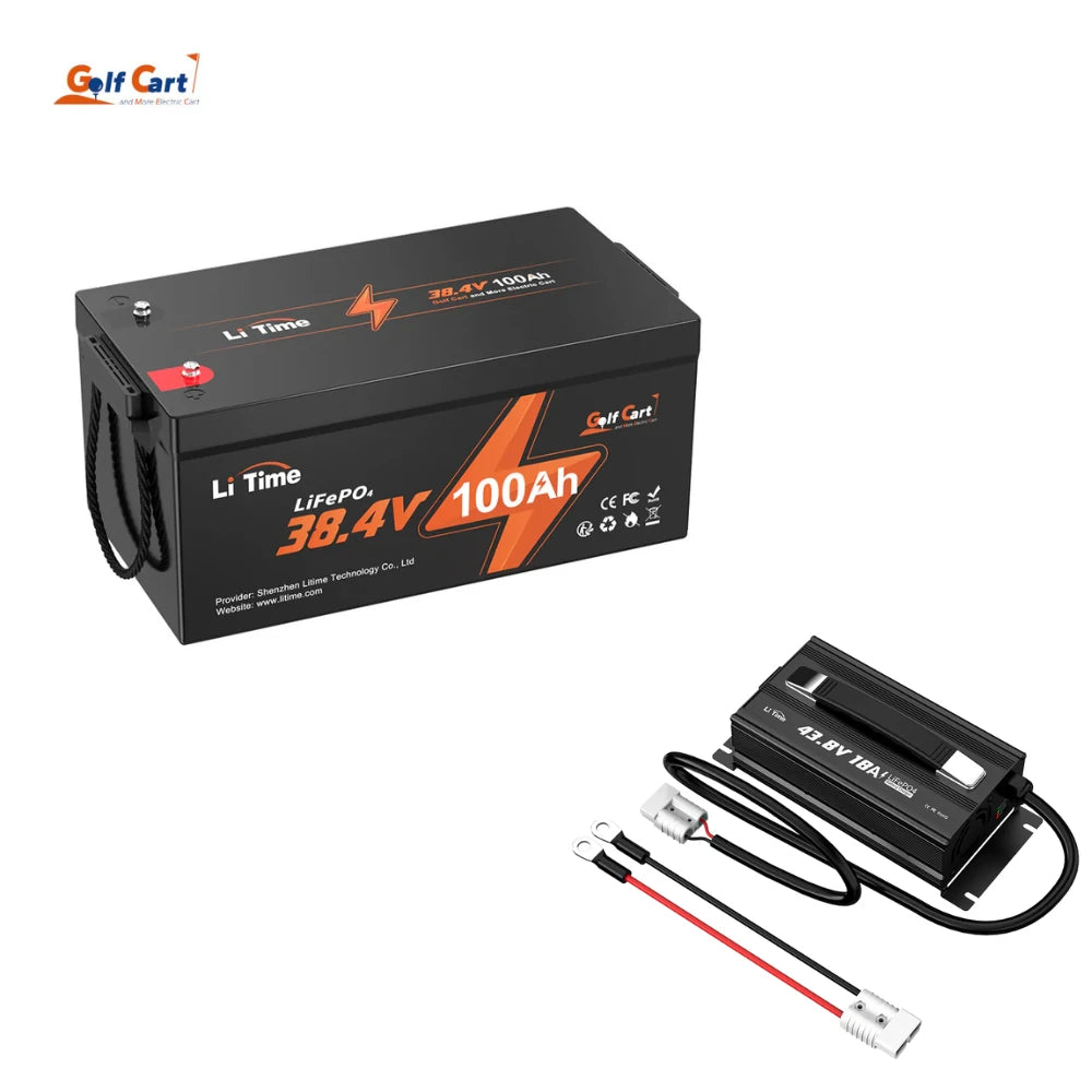  LiTime 36V 100Ah Lithium Golf Cart batteries + 36V 18A charger