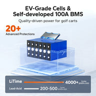 litime Best 36V lithium battery for golf cart with 100a bms