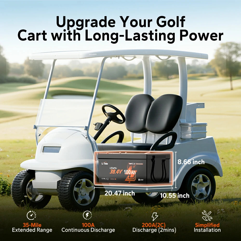 litime Best 36V lithium battery for golf cart with lon-lasting power
