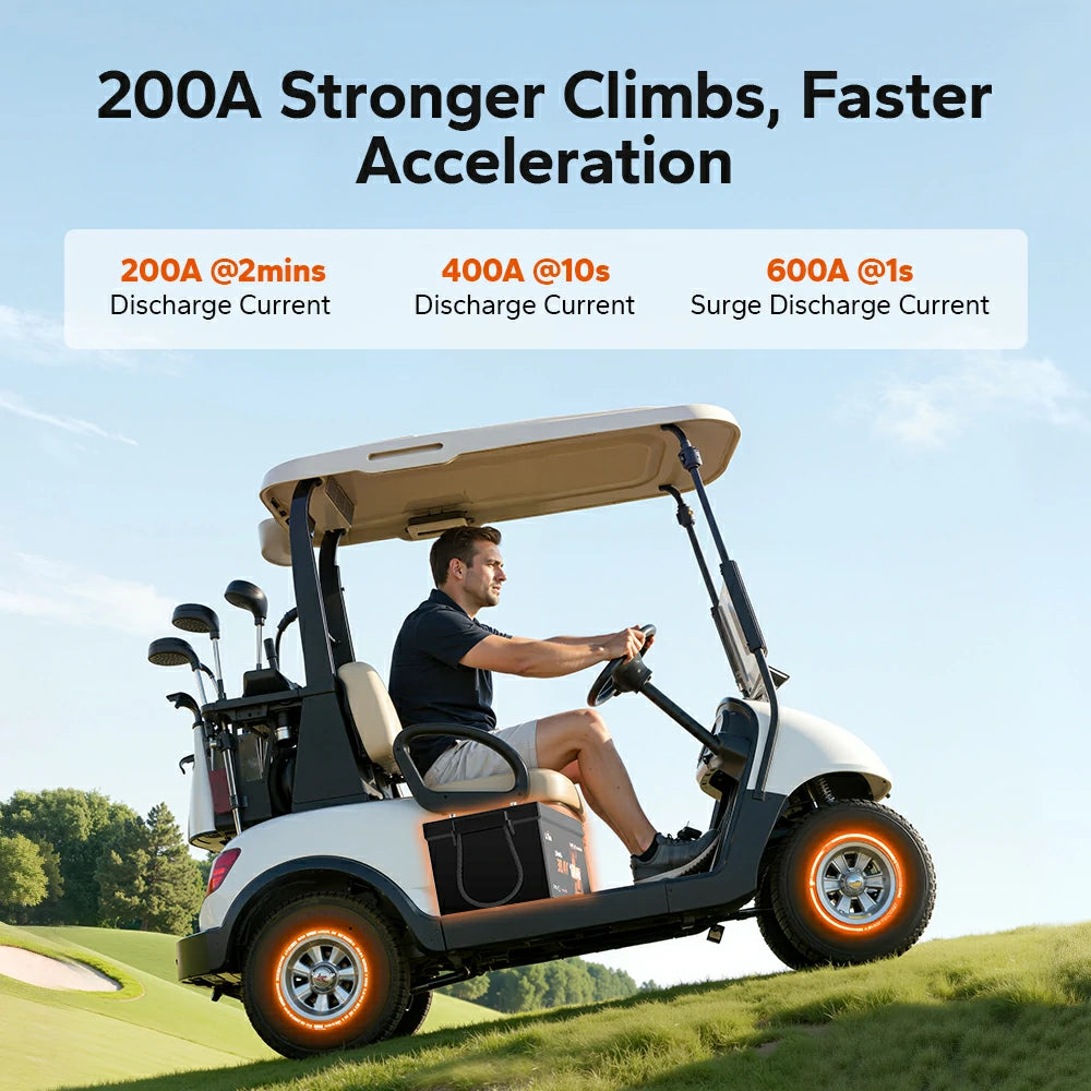 litime Best 36V lithium battery for golf cart with stronger climbs
