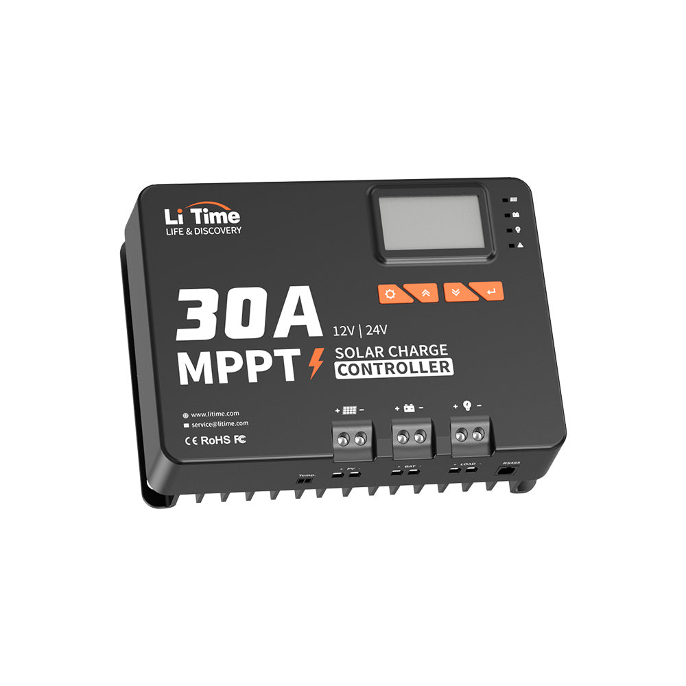 ✅Like New✅LiTime 30A MPPT 12V/24V Bluetooth Solar Charge Controller