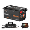 litime 48v 150ah lithium golf cart & utv battery with charger and minitor
