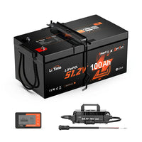 litime 48v 100ah golf cart lithium battery kits including battery monitor and charger