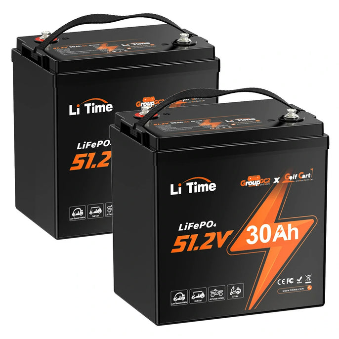 2 packs of LiTime 48V 30Ah GC2 Lithium Golf Carts LiFePO4 Battery