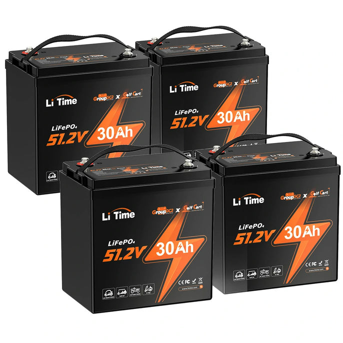 4 packs of LiTime 48V 30Ah GC2 lifepo4 golf carts battery