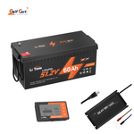 litime 48v 60Ah lithium golf carty battery kit: 1 pack + 10A charger + 500A Monitor 