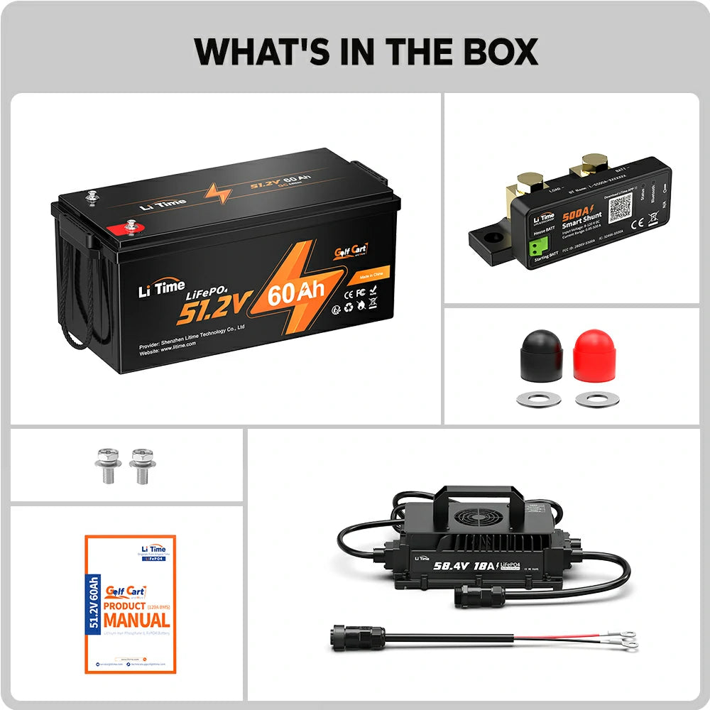 LiTime 48V 60Ah Lithium Battery for Golf Cart & Lawn Mower