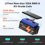 lifespan information of litime 48 volt 60ah lithium golf cart battery-4000+ cycles, 10 years lifespan