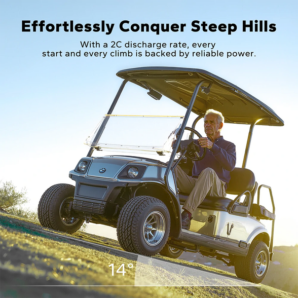 2c discharge rate of litime 48v 60ah golf cart batteries for stronger climbing power