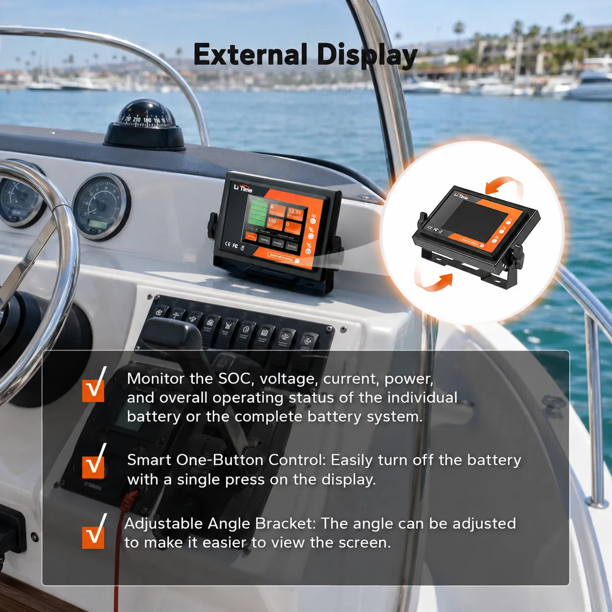 LiTime 48V 60Ah RS485 Marine LiFePO4 Battery